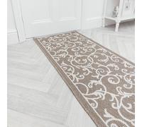 runrug Carpet Runner Rug - Indoor/Outdoor, Reversible, 2mm - 'Ivy' in Beige | Size: 60 cm x 210 cm runrug Beige 60 cm x 210 cm