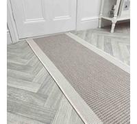 runrug Carpet Runner Rug - Indoor/Outdoor, Reversible, 2mm - 'Vichy' in Beige | Size: 70 cm x 390 cm runrug Beige 70 cm x 390 cm