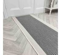 runrug Carpet Runner Rug - Indoor/Outdoor, Reversible, 2mm - 'Vichy' in Black | Size: 60 cm x 180 cm runrug Black 60 cm x 180 cm
