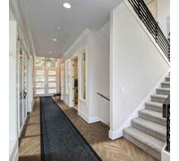 runrug Hallway Carpet Runner Rug - Hardwearing & Durable, 7mm - 'Inca' in Black | Size: 66 cm x 360 cm runrug Black 66 cm x 360 cm