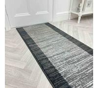 runrug Hallway Carpet Runner Rug - Soft & Comfy, 9mm - 'Morning Mist' in Dark Grey | Size: 60 cm x 330 cm runrug Dark Grey 60 cm x 330 cm