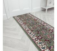runrug Hallway Carpet Runner Rug - Soft & Comfy, 9mm - 'Persian' in Green | Size: 70 cm x 270 cm runrug Green 70 cm x 270 cm