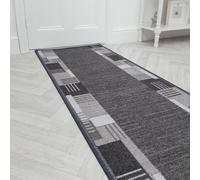 runrug Hallway Carpet Runner Rug - Soft & Comfy, Non-Slip, 8mm - 'Montana' in Dark Grey | Size: 66 cm x 390 cm runrug Dark Grey 66 cm x 390 cm