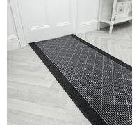 runrug Hallway Runner Rug - Hardwearing Carpet for Hall, Kitchen, Landing & High-Traffic Areas - Stain-Resistant, Tight-Knit Loop Pile - Multiple Sizes - 80cm x 240cm - 5mm Thick - Boulevard, Black