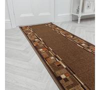 runrug Hallway Runner Rug - Hardwearing Carpet for Hall, Kitchen, Landing & High-Traffic Areas - Stain-Resistant, Loop Pile - Multiple Sizes - 66cm x 330cm - 5.4mm Thick - Bombay, Dark Brown