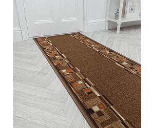 runrug Hallway Runner Rug - Hardwearing Carpet for Hall, Kitchen, Landing & High-Traffic Areas - Stain-Resistant, Loop Pile - Multiple Sizes - 80cm x 150cm - 5.4mm Thick - Bombay, Dark Brown
