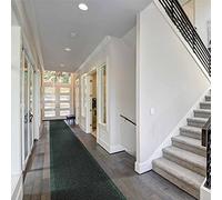 runrug Hallway Runner Rug - Non Slip - Hall Carpet Runner, Kitchen Rug Runner - Stain Resistant Dirt Stopper - Ideal for High Foot-Traffic Areas - 80cm Wide x 270cm Long - Aztec, Green