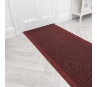 runrug Hallway Runner Rug - Non Slip - Hall Carpet Runner, Kitchen Rug Runner - Stain Resistant Dirt Stopper - Ideal for High Foot-Traffic Areas - 66cm Wide x 360cm Long - Aztec, Red
