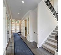 runrug Hallway Runner Rug - Non Slip - Hall Carpet Runner, Kitchen Rug Runner - Stain Resistant Dirt Stopper - Ideal for High Foot-Traffic Areas - 80cm Wide x 180cm Long - Inca, Blue
