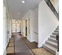 runrug Hallway Runner Rug - Non Slip - Hall Carpet Runner, Kitchen Rug Runner - Stain Resistant Dirt Stopper - Ideal for High Foot-Traffic Areas - 80cm Wide x 270cm Long - Inca, Brown