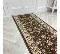 runrug Hallway Runner Rug - Non-Slip, Hardwearing, 5.4mm - 'Icona' in Brown | Size: 60 cm x 330 cm runrug Brown 60 cm x 330 cm
