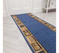 runrug Hallway Runner Rug - Non-Slip, Hardwearing, 5.4mm - 'Jena' in Blue | Size: 80 cm x 150 cm runrug Blue 80 cm x 150 cm