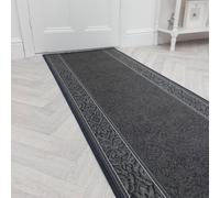 runrug Hallway Runner Rug - Non-Slip, Hardwearing, 5.4mm - 'St Tropez' in Dark Grey | Size: 80 cm x 360 cm runrug Dark Grey 80 cm x 360 cm