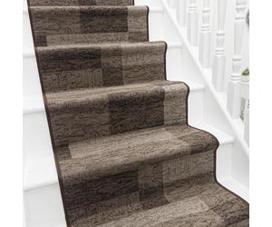 runrug Hardwearing Stair Runner Rug - Non-Slip Loop Pile Carpet for Stairs - Multiple Sizes - Gel/Latex Backing, Stain-Resistant & Durable - 80cm x 480cm - 5.4mm Thick - Icona, Dark Brown