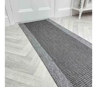 runrug Indoor/Outdoor Hallway Runner Rug - Reversible Flatweave Carpet for Hall & Kitchen - Multiple Sizes - Stain-Resistant, Durable & Pet-Friendly - 420cm x 70cm - 5mm Thick - Vichy, Midnight