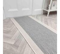 runrug Indoor/Outdoor Hallway Runner Rug - Waterproof Reversible Carpet for Hall, Patios & Garden - Stain-Resistant, Durable & Pet-Friendly - 420cm x 70cm - 5mm Thick - Vichy, Grey