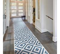 runrug Indoor/Outdoor Hallway Runner Rug - Waterproof Reversible Carpet for Hall, Patios & Garden - Stain-Resistant, Durable & Pet-Friendly - 70cm x 420cm - 2mm Thick - Blue Lagoon