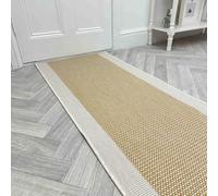 runrug Indoor/Outdoor Hallway Runner Rug - Waterproof Reversible Carpet for Hall, Patios & Garden - Stain-Resistant, Durable & Pet-Friendly - 390cm x 70cm - 5mm Thick - Vichy, Ochre