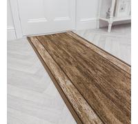 runrug Loop Pile Hallway Runner Rug - Tight-Knit Hardwearing Carpet for Hall, Kitchen & Landing - Multiple Sizes - Stain-Resistant - 420cm x 66cm - 5.4mm Thick - Rama, Dark Brown
