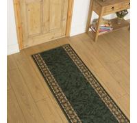 runrug Loop Pile Hallway Runner Rug - Tight-Knit Hardwearing Carpet for Hall, Kitchen & Landing - Multiple Sizes - Stain-Resistant - 360cm x 80cm - 5.4mm Thick - Cheops, Green