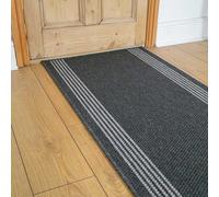 runrug Loop Pile Hallway Runner Rug - Tight-Knit Hardwearing Carpet for Hall, Kitchen & Landing - Multiple Sizes - Stain-Resistant - 80cm x 330cm - 5mm Thick - Natura, Grey