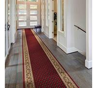 runrug Loop Pile Hallway Runner Rug - Tight-Knit Hardwearing Carpet for Hall, Kitchen & Landing - Multiple Sizes - Stain-Resistant - 66cm x 300cm - 5.4mm Thick - Acni, Red