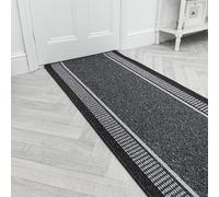 runrug Loop Pile Hallway Runner Rug - Tight-Knit Hardwearing Carpet for Hall, Kitchen & Landing - Multiple Sizes - Stain-Resistant - 80cm x 270cm - 5mm Thick - Promenade, Grey