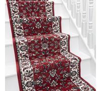 runrug Soft & Comfortable Stair Runner - Smooth & Durable Carpet for Stairs - Stain-Resistant, Fade-Resistant - Multiple Sizes - 630cm x 60cm - 9mm Thick - Persian, Red