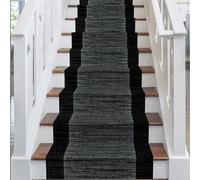 runrug Soft & Comfortable Stair Runner - Smooth & Durable Carpet for Stairs - Stain-Resistant, Fade-Resistant - Multiple Sizes - 70cm x 480cm - 9mm Thick - Morning Mist, Black