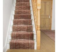 runrug Soft & Comfortable Stair Runner - Smooth & Durable Carpet for Stairs - Stain-Resistant, Fade-Resistant - Multiple Sizes - 540cm x 70cm - 9mm Thick - Afrikans, Taupe Red