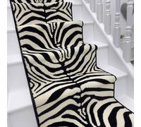 runrug Soft & Comfortable Stair Runner - Smooth & Durable Carpet for Stairs - Stain-Resistant, Fade-Resistant - Multiple Sizes - 630cm x 60cm - 9mm Thick - Zebra, Print