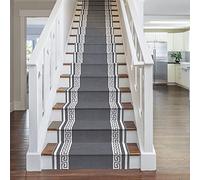 runrug Soft & Comfortable Stair Runner - Smooth & Durable Carpet for Stairs - Stain-Resistant, Fade-Resistant - Multiple Sizes - 60cm x 450cm - 9mm Thick - Key, Grey