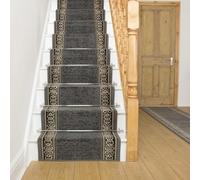 runrug Soft & Comfortable Stair Runner - Smooth & Durable Carpet for Stairs - Stain-Resistant, Fade-Resistant - Multiple Sizes - 60cm x 720cm - 9mm Thick - Tribal, Grey
