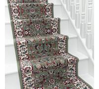 runrug Soft & Comfortable Stair Runner - Smooth & Durable Carpet for Stairs - Stain-Resistant, Fade-Resistant - Multiple Sizes - 480cm x 60cm - 9mm Thick - Persian, Green