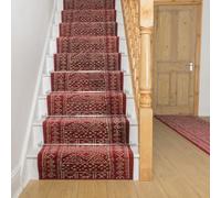 runrug Soft & Comfortable Stair Runner - Smooth & Durable Carpet for Stairs - Stain-Resistant, Fade-Resistant - Multiple Sizes - 600cm x 60cm - 9mm Thick - Afrikans, Red