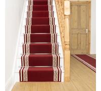 runrug Soft & Comfortable Stair Runner - Smooth & Durable Carpet for Stairs - Stain-Resistant, Fade-Resistant - Multiple Sizes - 70cm x 660cm - 9mm Thick - Key, Red