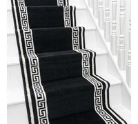 runrug Soft & Comfortable Stair Runner - Smooth & Durable Carpet for Stairs - Stain-Resistant, Fade-Resistant - Multiple Sizes - 100cm x 630cm - 9mm Thick - Key, Black