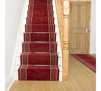 runrug Soft & Comfortable Stair Runner - Smooth & Durable Carpet for Stairs - Stain-Resistant, Fade-Resistant - Multiple Sizes - 60cm x 720cm - 9mm Thick - Tribal, Red