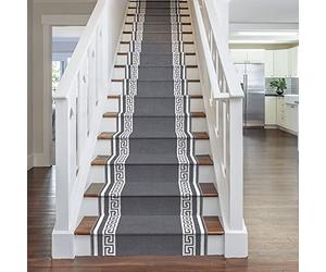 runrug Soft & Comfortable Stair Runner - Smooth & Durable Carpet for Stairs - Stain-Resistant, Fade-Resistant - Multiple Sizes - 70cm x 570cm - 9mm Thick - Key, Grey