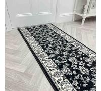 runrug Soft & Luxurious Hallway Runner Rug - Comfortable Carpet for Hall, Kitchen & Corridor - Multiple Sizes - Stain-Resistant, Dirt-Resistant - 300cm x 60cm - 9mm Thick - Persian, Dark Grey