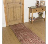 runrug Soft & Luxurious Hallway Runner Rug - Comfortable Carpet for Hall, Kitchen & Corridor - Multiple Sizes - Stain-Resistant, Dirt-Resistant - 80cm x 270cm - 9mm Thick - Afrikans, Taupe Red