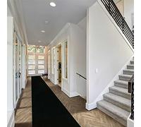 runrug Soft & Luxurious Hallway Runner Rug - Comfortable Carpet for Hall, Kitchen & Corridor - Multiple Sizes - Stain-Resistant, Dirt-Resistant - 60cm x 300cm - 9mm Thick - Plain, Black