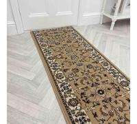 runrug Soft & Luxurious Hallway Runner Rug - Comfortable Carpet for Hall, Kitchen & Corridor - Multiple Sizes - Stain-Resistant, Dirt-Resistant - 240cm x 60cm - 9mm Thick - Traditional, Tan