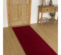 runrug Soft & Luxurious Hallway Runner Rug - Comfortable Carpet for Hall, Kitchen & Corridor - Multiple Sizes - Stain-Resistant, Dirt-Resistant - 60cm x 390cm - 9mm Thick - Plain, Red