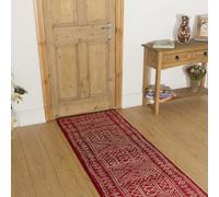 runrug Soft & Luxurious Hallway Runner Rug - Comfortable Carpet for Hall, Kitchen & Corridor - Multiple Sizes - Stain-Resistant, Dirt-Resistant - 80cm x 210cm - 9mm Thick - Afrikans, Red