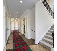 runrug Soft & Luxurious Hallway Runner Rug - Comfortable Carpet for Hall, Kitchen & Corridor - Multiple Sizes - Stain-Resistant, Dirt-Resistant - 60cm x 270cm - 9mm Thick - Tartan, Red Green
