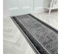 runrug Soft & Luxurious Hallway Runner Rug - Comfortable Carpet for Hall, Kitchen & Corridor - Stain-Resistant, Dirt-Resistant - Multiple Sizes - 70cm x 330cm - 9mm Thick - Tribal, Dark Grey
