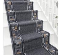 runrug Stair Runner Carpet - Durable, Non-Slip, 5.4mm - 'Bombay' in Dark Grey | Size: 100 cm x 510 cm runrug Dark Grey 100 cm x 510 cm