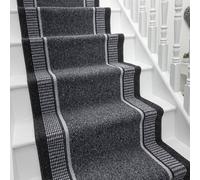 runrug Stair Runner Carpet - Durable, Non-Slip, 5.4mm - 'Promenade' in Grey | Size: 80 cm x 660 cm runrug Grey 80 cm x 660 cm