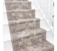 runrug Stair Runner Carpet - Durable, Non-Slip, 5.4mm - 'Tribe' in Beige | Size: 100 cm x 600 cm runrug Beige 100 cm x 600 cm